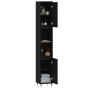 Armario de baño madera contrachapada negro 30x30x190 cm de vidaXL, Tocadores de baño - Ref: Foro24-831525, Precio: 88,87 €