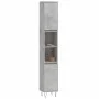 Armario de baño madera contrachapada gris hormigón 30x30x190 cm de vidaXL, Tocadores de baño - Ref: Foro24-831536, Precio: 76...