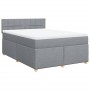 Cama box spring con colchón tela gris claro 140x200 cm en Camas y somieres | Comprar online en Foro24
