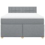 Cama box spring con colchón tela gris claro 140x200 cm en Camas y somieres | Comprar online en Foro24