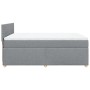 Cama box spring con colchón tela gris claro 140x200 cm en Camas y somieres | Comprar online en Foro24