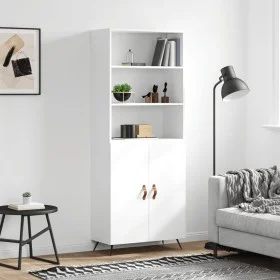 Aparador alto madera contrachapada blanco 69,5x34x180 cm de vidaXL, Aparadores - Ref: Foro24-3189221, Precio: 128,54 €, Descu...
