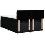 Cama box spring con colchón tela negro 140x200 cm