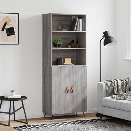 Aparador alto madera contrachapada gris sonoma 69,5x34x180 cm de vidaXL, Aparadores - Ref: Foro24-3189227, Precio: 137,01 €, ...