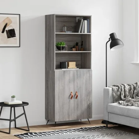 Aparador alto madera contrachapada gris sonoma 69,5x34x180 cm de vidaXL, Aparadores - Ref: Foro24-3189227, Precio: 129,86 €, ...