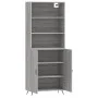 Aparador alto madera contrachapada gris sonoma 69,5x34x180 cm de vidaXL, Aparadores - Ref: Foro24-3189227, Precio: 129,86 €, ...