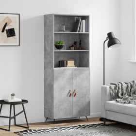 Tall plywood gray concrete sideboard 69.5x34x180 cm by vidaXL, Sideboards - Ref: Foro24-3189225, Price: 132,08 €, Discount: %