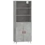Aparador alto madera contrachapada gris hormigón 69,5x34x180 cm de vidaXL, Aparadores - Ref: Foro24-3189225, Precio: 124,23 €...