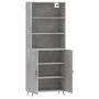 Aparador alto madera contrachapada gris hormigón 69,5x34x180 cm de vidaXL, Aparadores - Ref: Foro24-3189225, Precio: 124,23 €...
