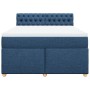 Cama box spring con colchón tela azul 140x200 cm en Camas y somieres | Comprar online en Foro24