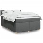 Cama box spring con colchón tela gris oscuro 140x200 cm