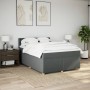 Cama box spring con colchón tela gris oscuro 140x200 cm