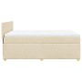 Cama box spring con colchón tela color crema 160x200 cm