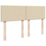 Cama box spring con colchón tela color crema 160x200 cm