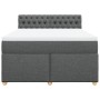 Cama box spring con colchón tela gris oscuro 160x200 cm en Camas y somieres | Comprar online en Foro24