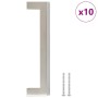 Tiradores para armarios 10 uds acero inoxidable plateado 128 mm