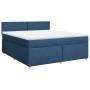Cama box spring con colchón tela azul 180x200 cm en Camas y somieres | Comprar online en Foro24