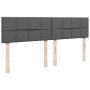 Cama box spring con colchón tela gris oscuro 180x200 cm