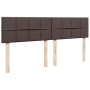 Cama box spring con colchón tela marrón oscuro 180x200 cm