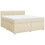 Cama box spring con colchón tela color crema 180x200 cm en Camas y somieres | Comprar online en Foro24