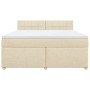 Cama box spring con colchón tela color crema 180x200 cm en Camas y somieres | Comprar online en Foro24