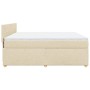 Cama box spring con colchón tela color crema 180x200 cm en Camas y somieres | Comprar online en Foro24
