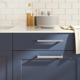 Tiradores para armarios 5 uds acero inoxidable plateado 192 mm