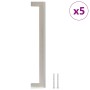Tiradores para armarios 5 uds acero inoxidable plateado 192 mm
