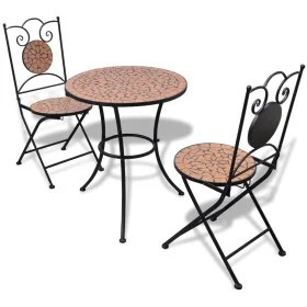 3-teiliges Gartentisch- und Stühle-Set mit Terrakotta-Mosaik von vidaXL, Gartensets - Ref: Foro24-271770, Preis: 244,37 €, Ra...