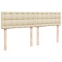 Cama box spring con colchón tela color crema 180x200 cm
