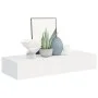 White MDF wall shelf with drawer 60x23.5x10 cm by vidaXL, Shelves and shelves - Ref: Foro24-330255, Price: 76,00 €, Discount: %