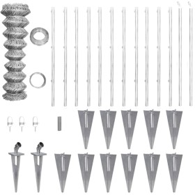 Metal fence with galvanized steel posts stakes 15x0.8 m by vidaXL, fence panels - Ref: Foro24-141506, Price: 237,49 €, Discou...