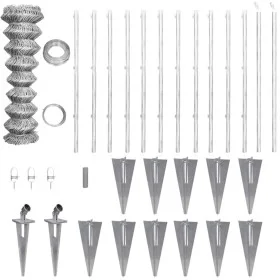 Metal fence with galvanized steel posts stakes 15x0.8 m by vidaXL, fence panels - Ref: Foro24-141506, Price: 233,53 €, Discou...