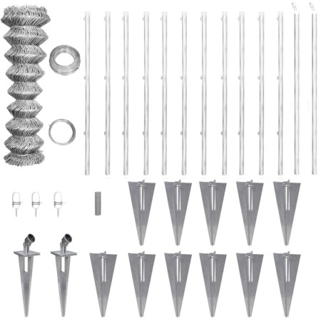 Valla metálica con estacas postes acero galvanizado 15x0,8 m de vidaXL, Paneles de vallas - Ref: Foro24-141506, Precio: 237,4...