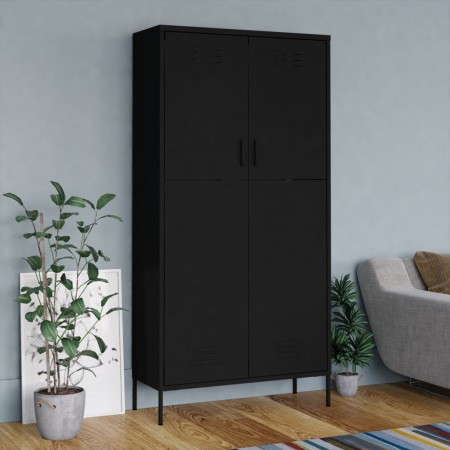 Schwarzer Stahlschrank 90x50x180 cm von vidaXL, Kleiderschränke - Ref: Foro24-336250, Preis: 282,79 €, Rabatt: %