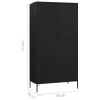 Schwarzer Stahlschrank 90x50x180 cm von vidaXL, Kleiderschränke - Ref: Foro24-336250, Preis: 282,79 €, Rabatt: %