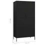 Schwarzer Stahlschrank 90x50x180 cm von vidaXL, Kleiderschränke - Ref: Foro24-336250, Preis: 278,17 €, Rabatt: %