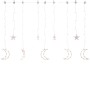 Luces estrella y luna 138 LEDs blanco cálido con control remoto