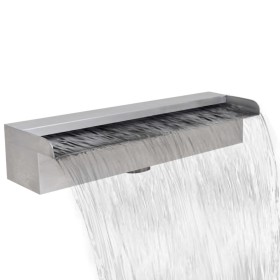 Fuente cascada rectangular piscina acero inoxidable 45 cm