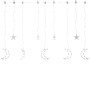 Luces estrella y luna 345 LEDs blanco frío con control remoto