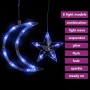 Luces estrella y luna 345 LEDs azul con control remoto