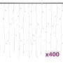 Cortina luces carámbano 10m 400 LED blanco cálido 8 funciones