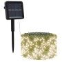 Tira de luces solares LED 5 uds blanco cálido interior/exterior