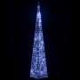 Cono de luz LED decorativo acrílico azul 60 cm