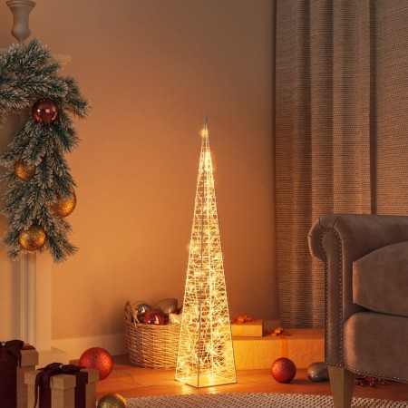 Cono de luz LED decorativo acrílico blanco cálido 90 cm