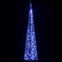 Cono de luz LED decorativo acrílico azul 90 cm