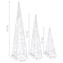 Set de cono de luz LED decorativo acrílico azul 30/45/60cm