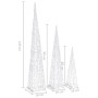 Cono de luz LED decorativo acrílico blanco frío 60/90/120 cm