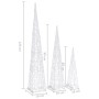 Cono de luz LED decorativo acrílico azul 60/90/120 cm