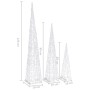 Cono de luz LED decorativo acrílico multicolor 60/90/120 cm